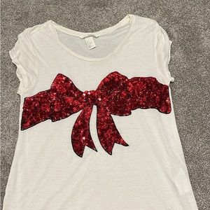 H&M red bow top